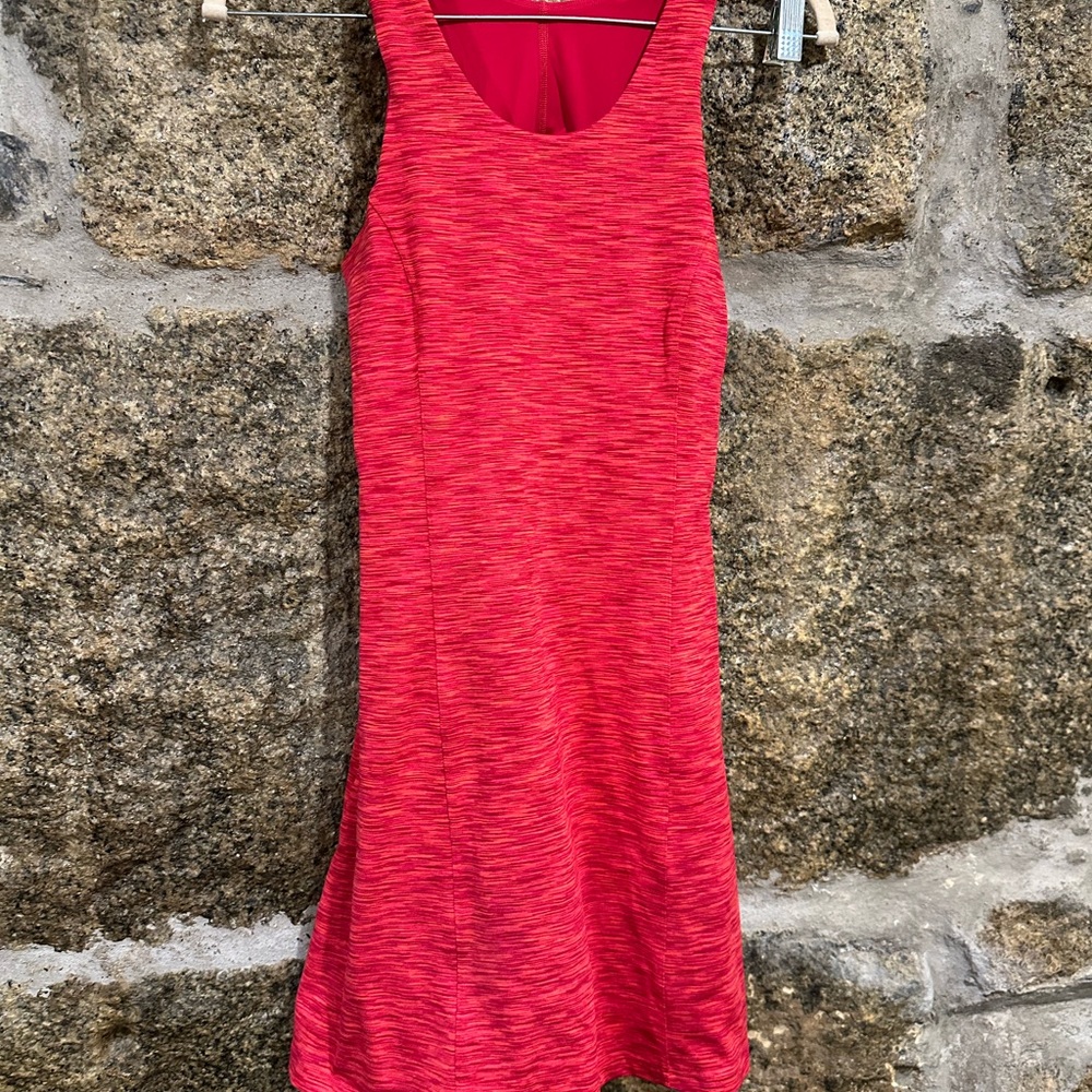 Outdoor Voices Red Textured Midi Dress